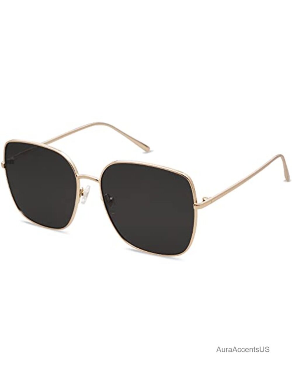 Oversized Square Metal Frame Sunglasses UV400 Full Frame Unisex Adults